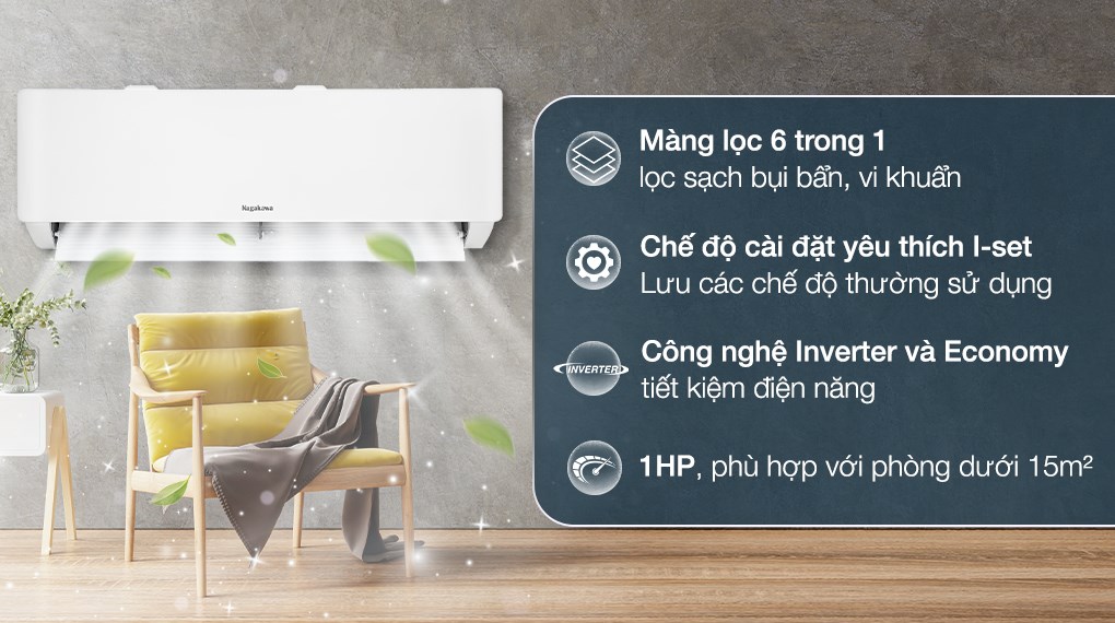 Máy lạnh Nagakawa Inverter 1 HP NIS-C09R2T28