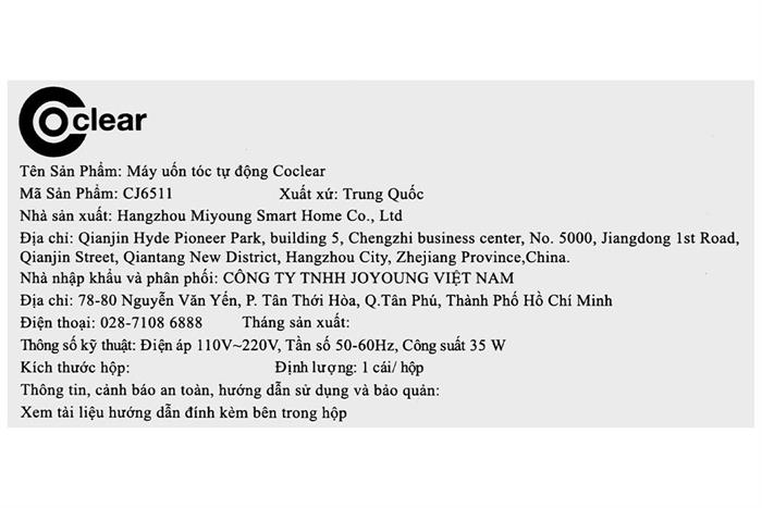 Máy uốn tóc tự động Coclear CJ6511