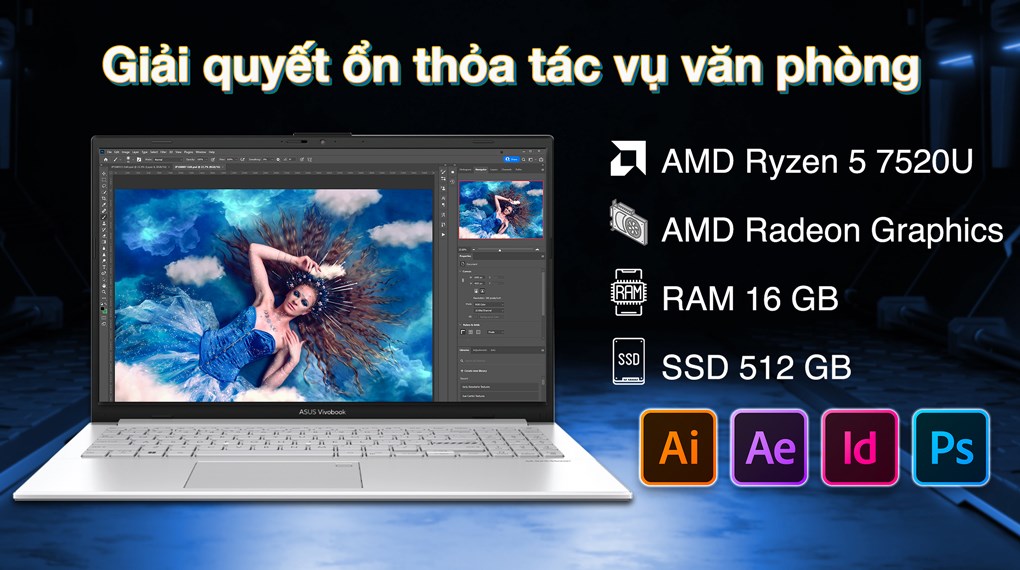 Laptop Lenovo IdeaPad Slim 3 15IRH10 i5 13420H/16GB/512GB/Win11 (83K1000HVN)